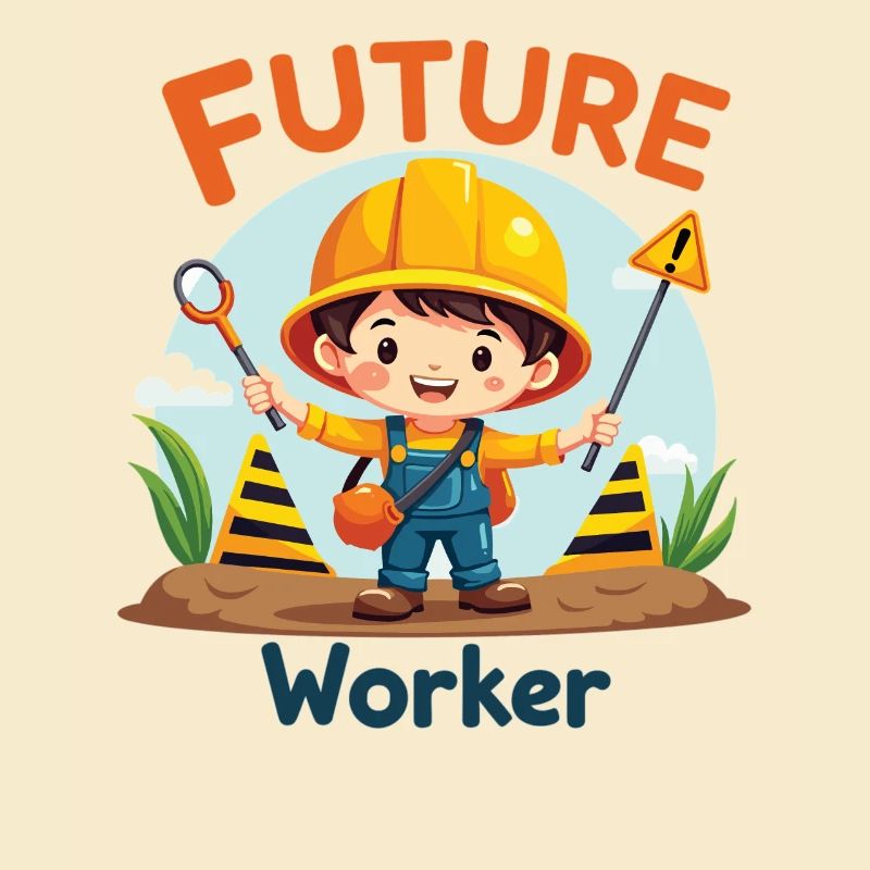 Future Worker - Conception mignonne d’ouvrier de la construction