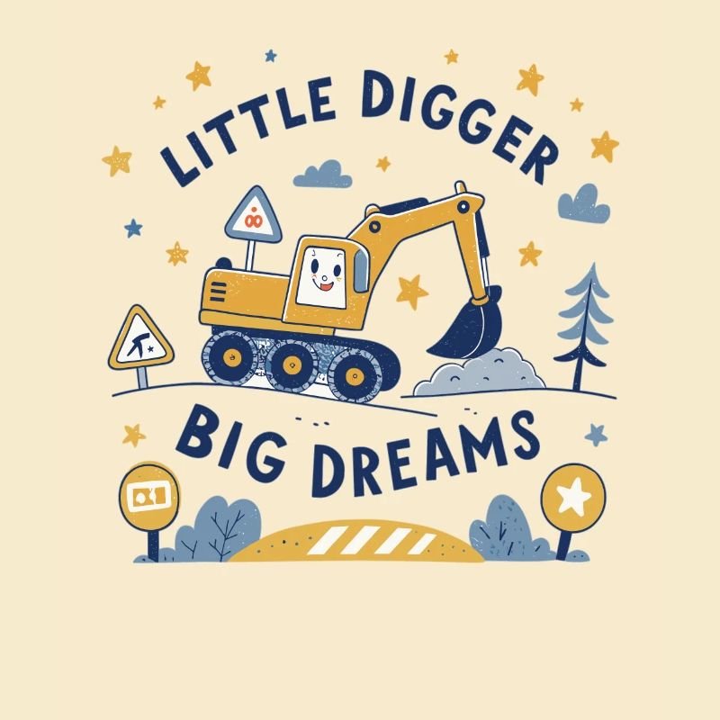 Little Digger Big Dreams - Conception mignonne de l’excavatrice
