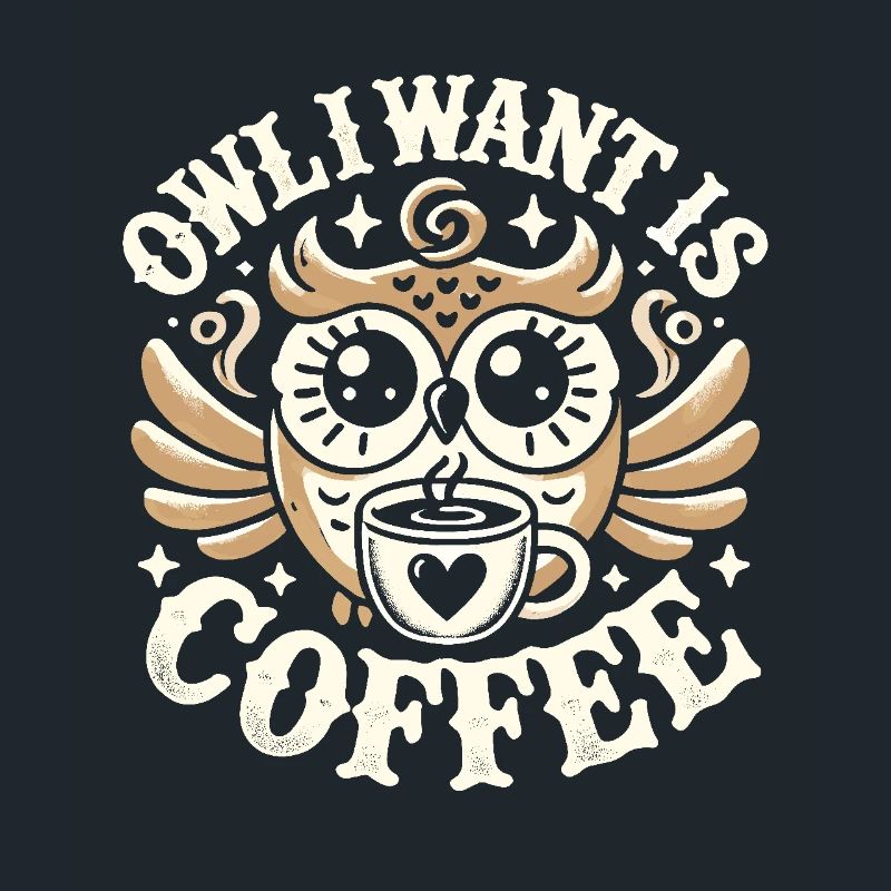 Eule Ich will Kaffee