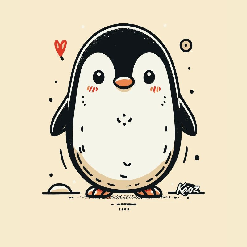 Tout simplement mignon, mignon petit pingouin