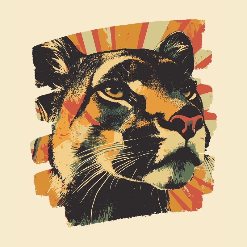 Lion from mountain Retro