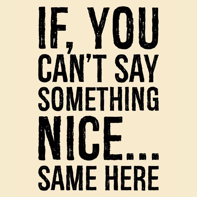 if you can't say something nice same here