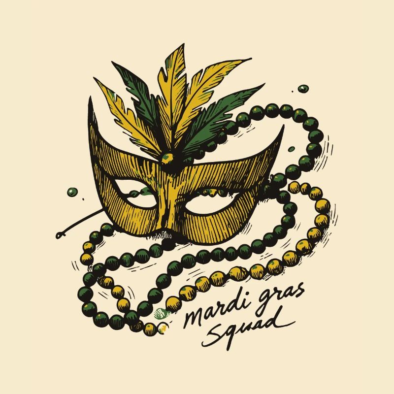 Mardi Gras Squad Masque Perlé Carnaval