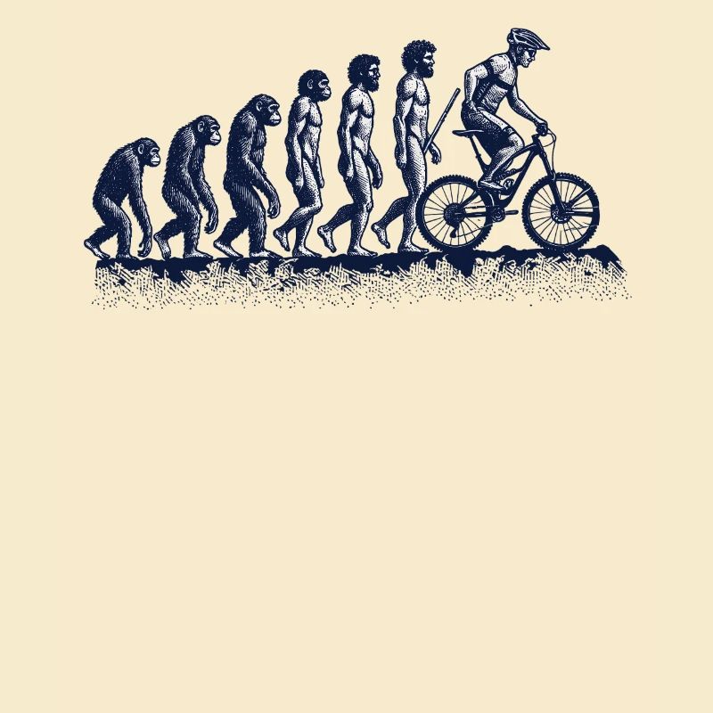 Evolution from ape to cyclist