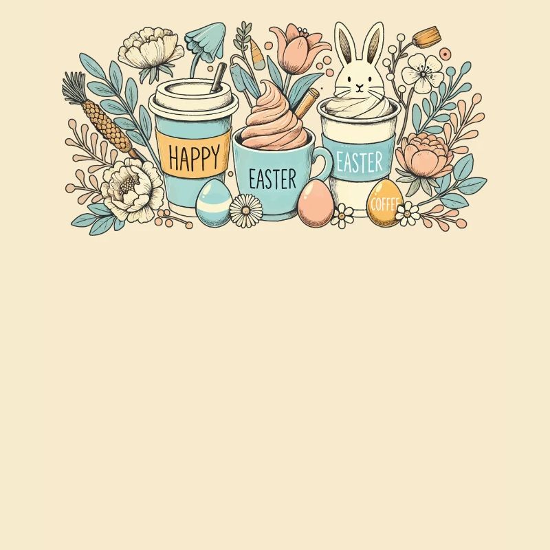 Easter Bunny Coffee Cup Latte Macchiato Easter