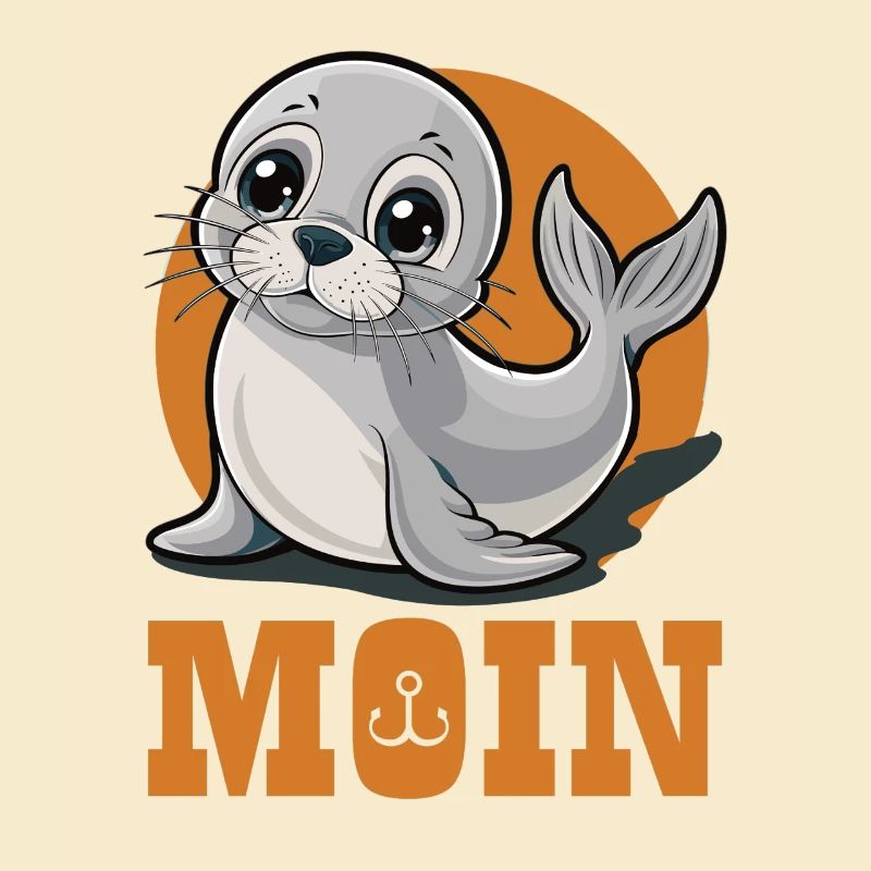 Jeune phoque avec « Moin »