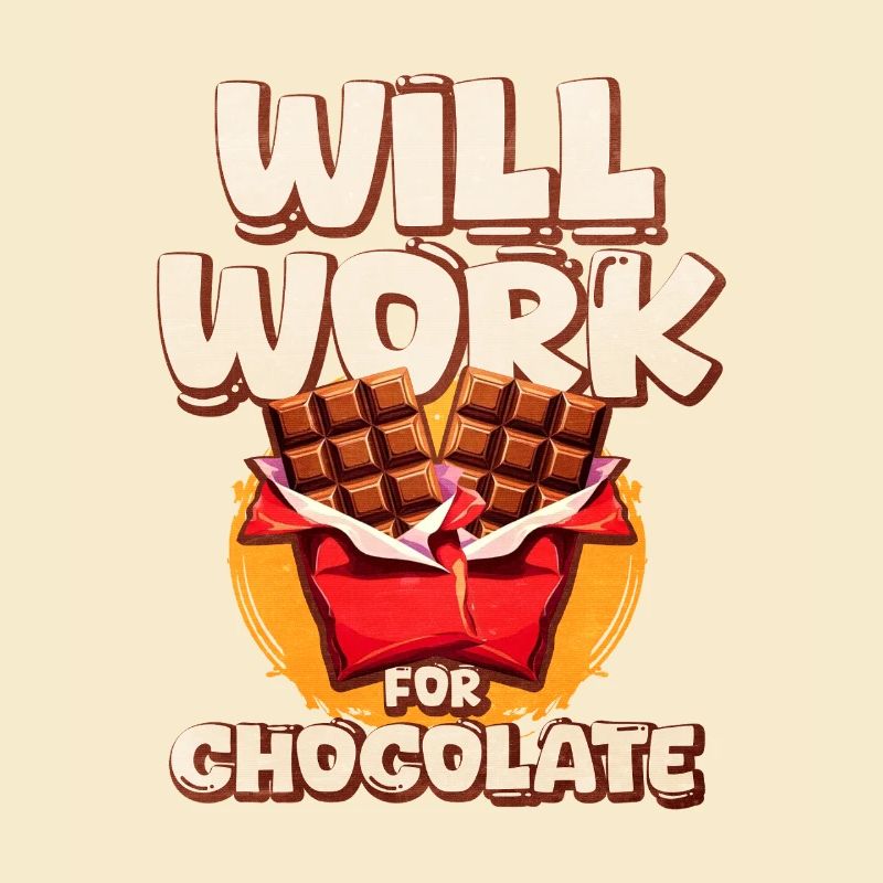 Will Work for Chocolate Illustration