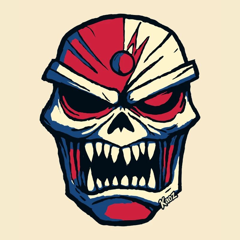 Dark skull in comic style