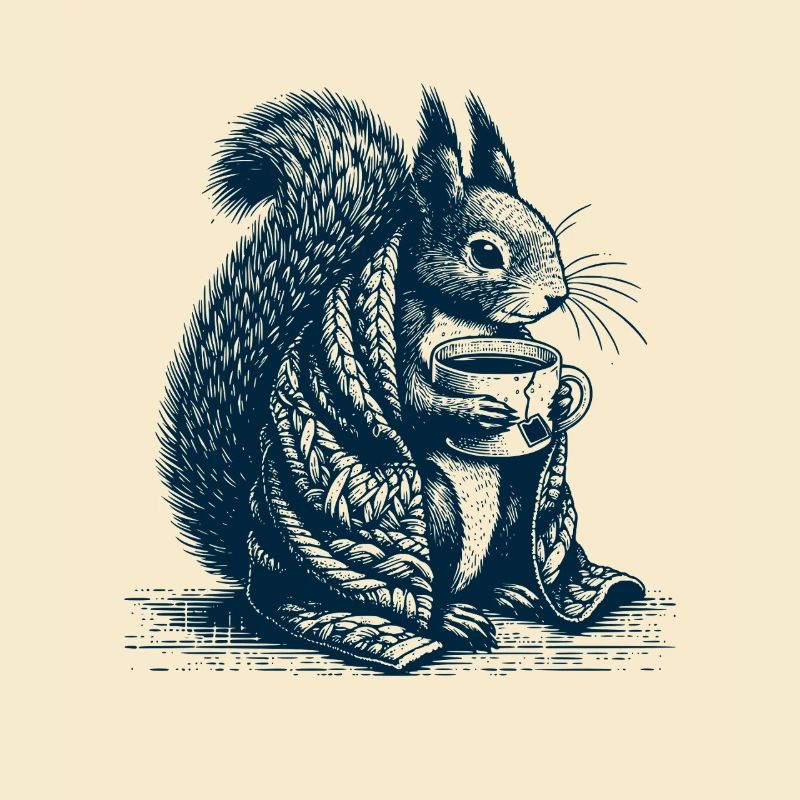 Eichhörnchen mit Tee