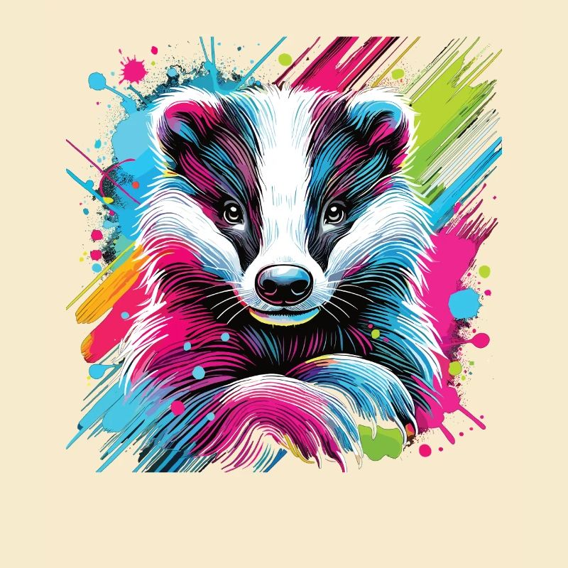 Neon Dachs Splash Kunst