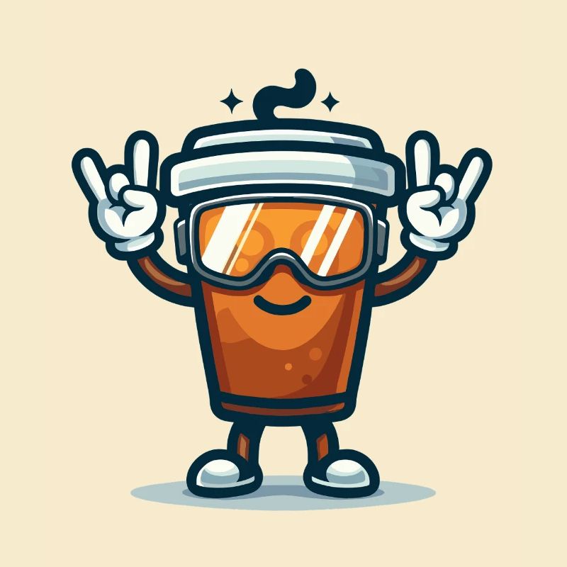 Kaffeebecher mit Skibrille