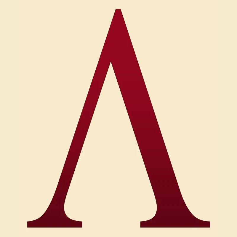 Rotes Λ Monogramm Kraftvoll