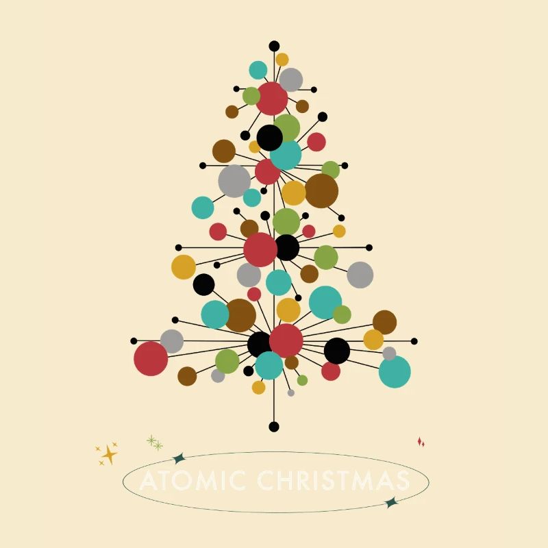Noël atomique - Conception rétro d’arbre de Noël