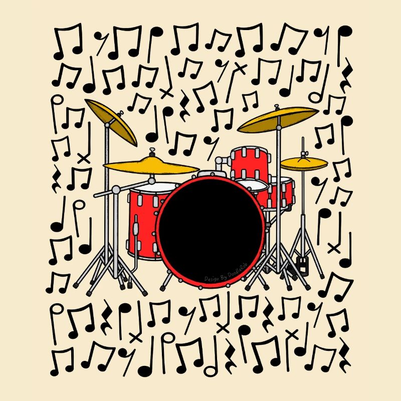 Drum Kit Musical Notes Drummer Music Teacher
