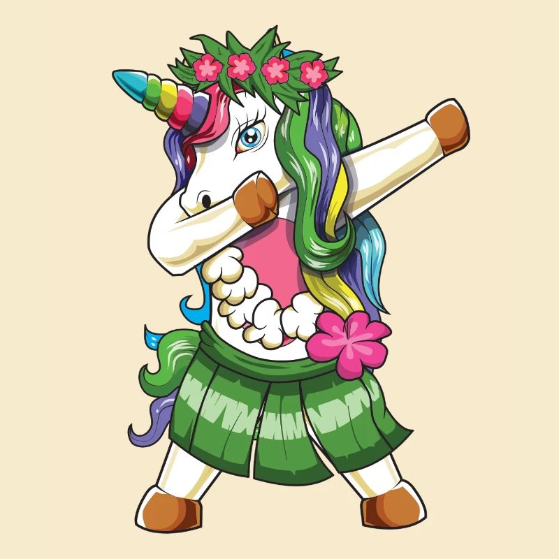 Dab de la danseuse de hula licorne hawaïenne