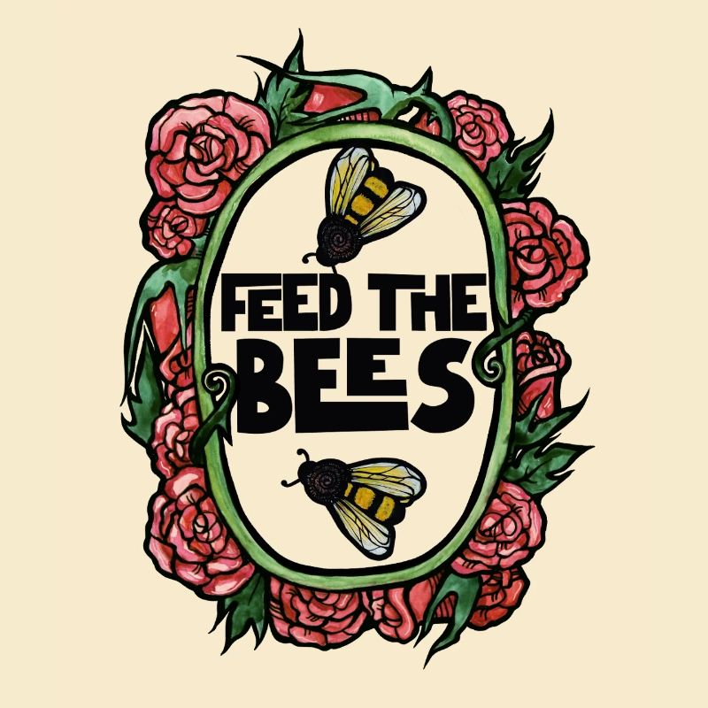 Feed the Bees Floral Frame