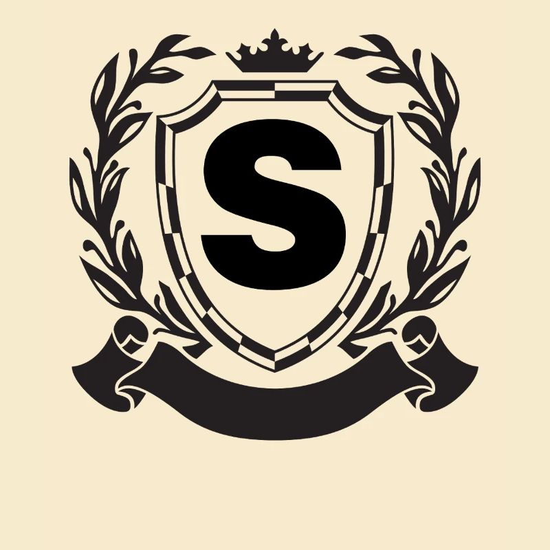 Adel Monogramm Wappen mit Schild Krone Buchstabe S