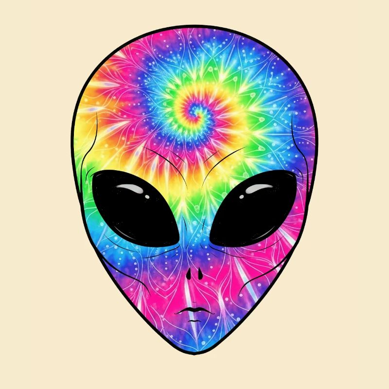Psychedelisches Batik-Alien-Gesicht