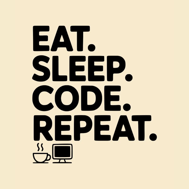 Iss. Schlaf. Code. Wiederholen.