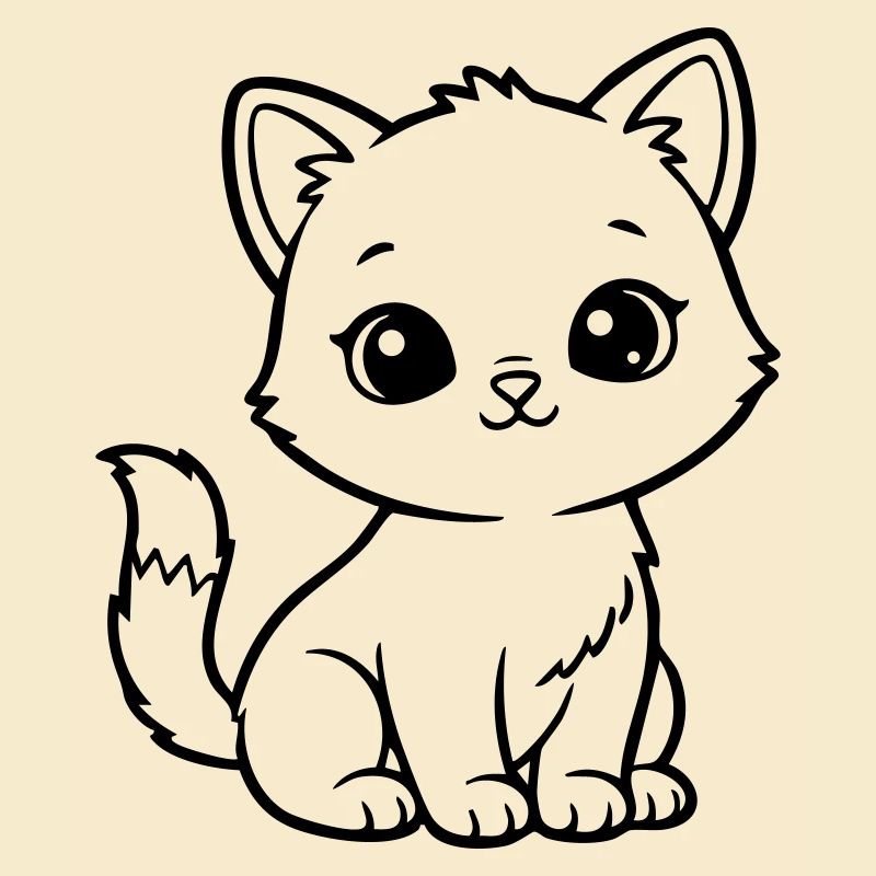 Chat Bébé Mignon – Chaton Noir & Blanc