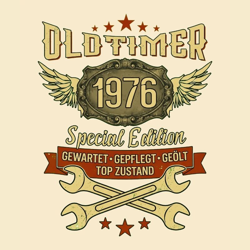 Oldtimer 1976 50. Geburtstag Mechaniker
