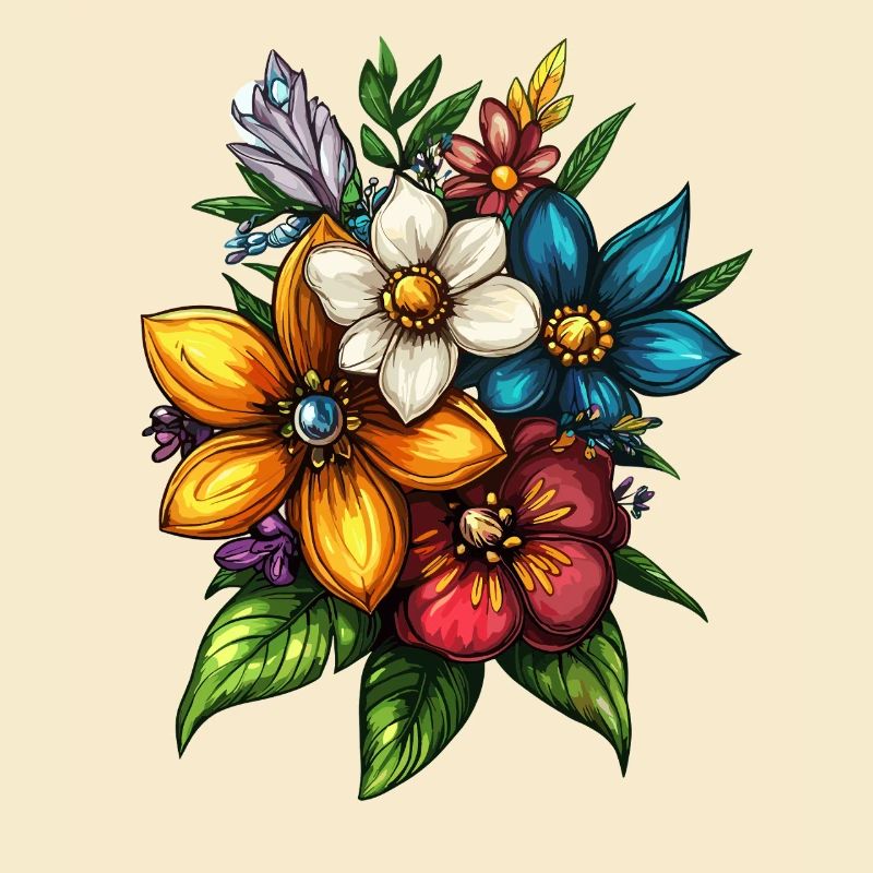 Bouquet d’explosion de couleurs