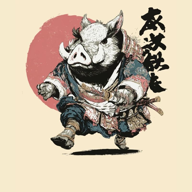 Boar Samurai in Ukiyo Armor