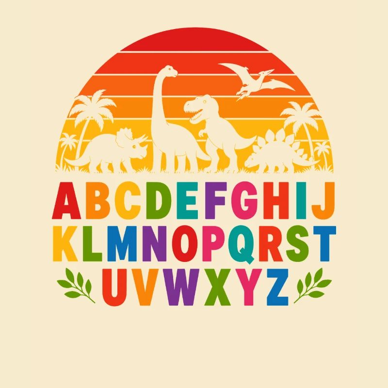 Regenbogen-Dino-Alphabet