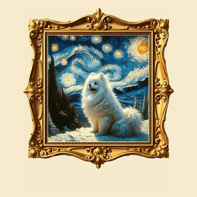 Nuit étoilée de Spitz Pomeranian
