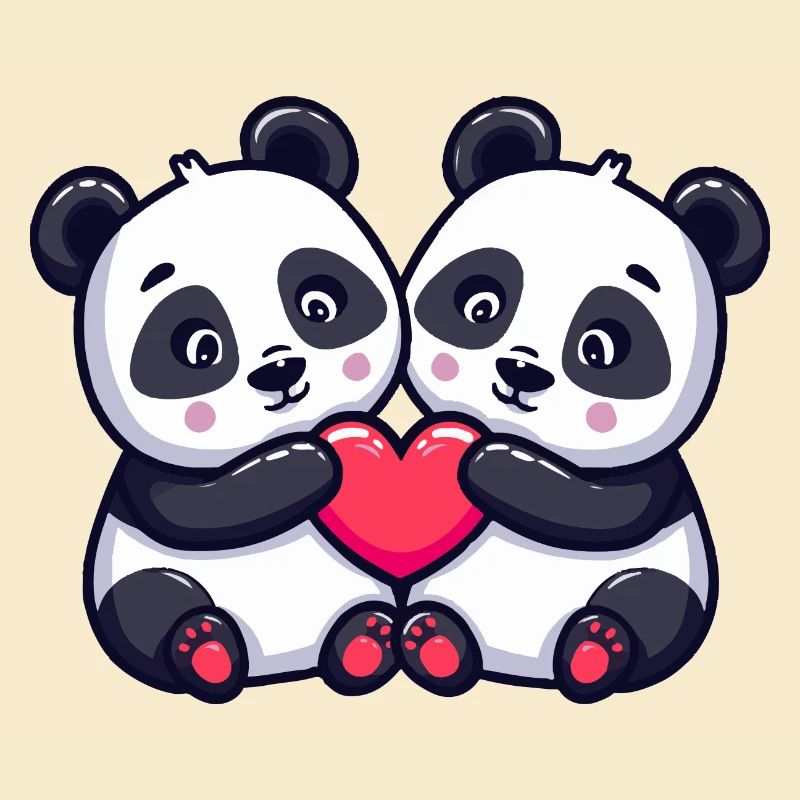 Panda Comic Couple Love