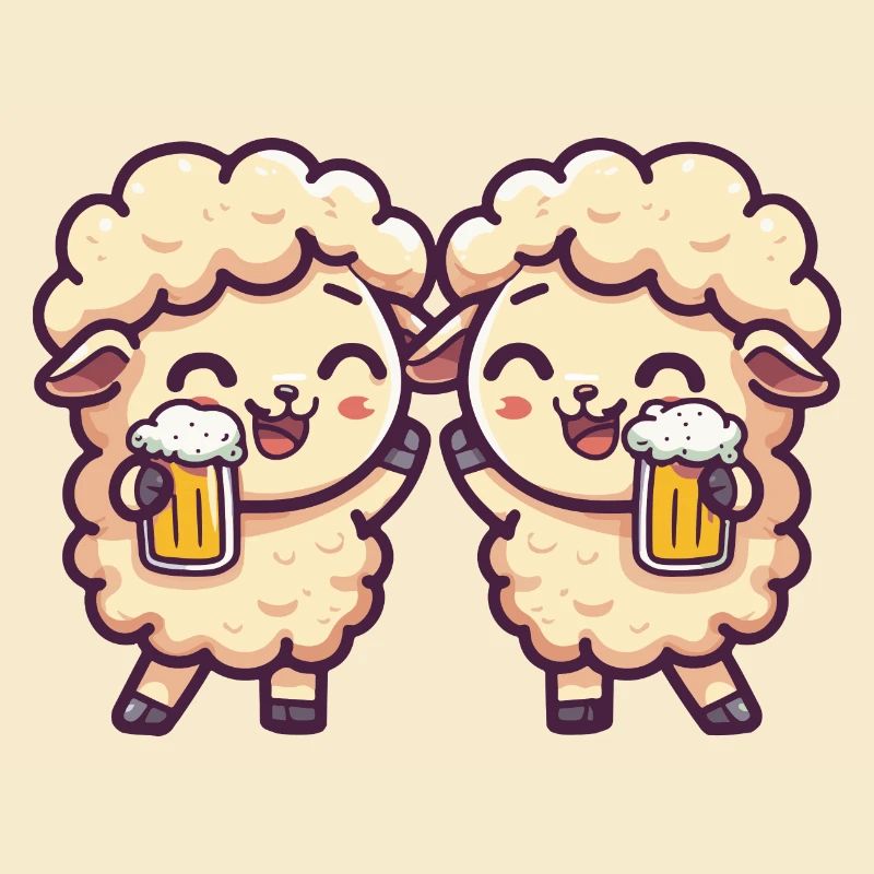 Schaf Comic Bier Lustig Saufen
