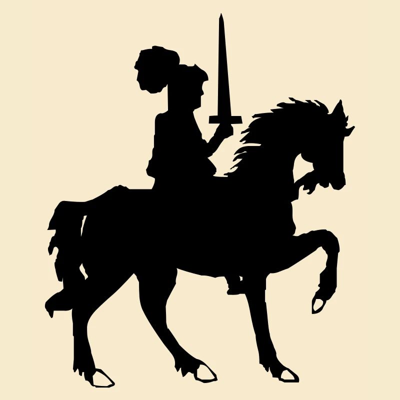 Ritter mit Schwert und Pferd