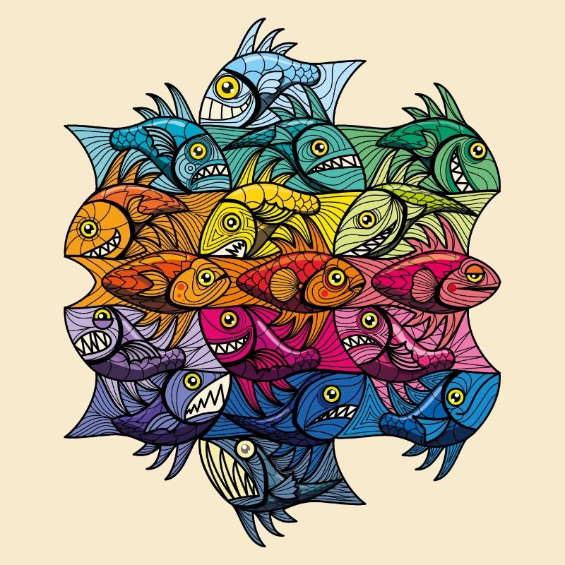 Modèle V de modèle de poisson-Escherfish