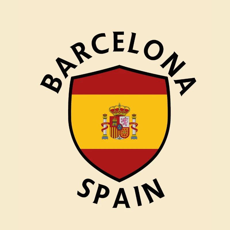 Bouclier de Barcelone dans un drapeau coloré