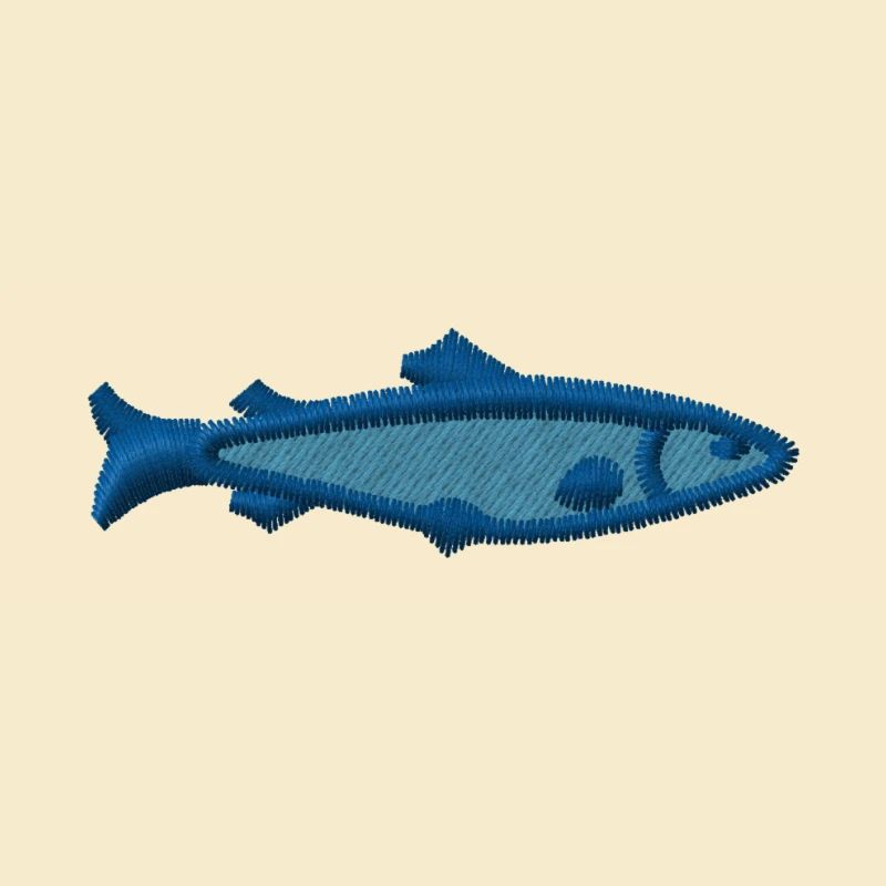 Trout embroidered
