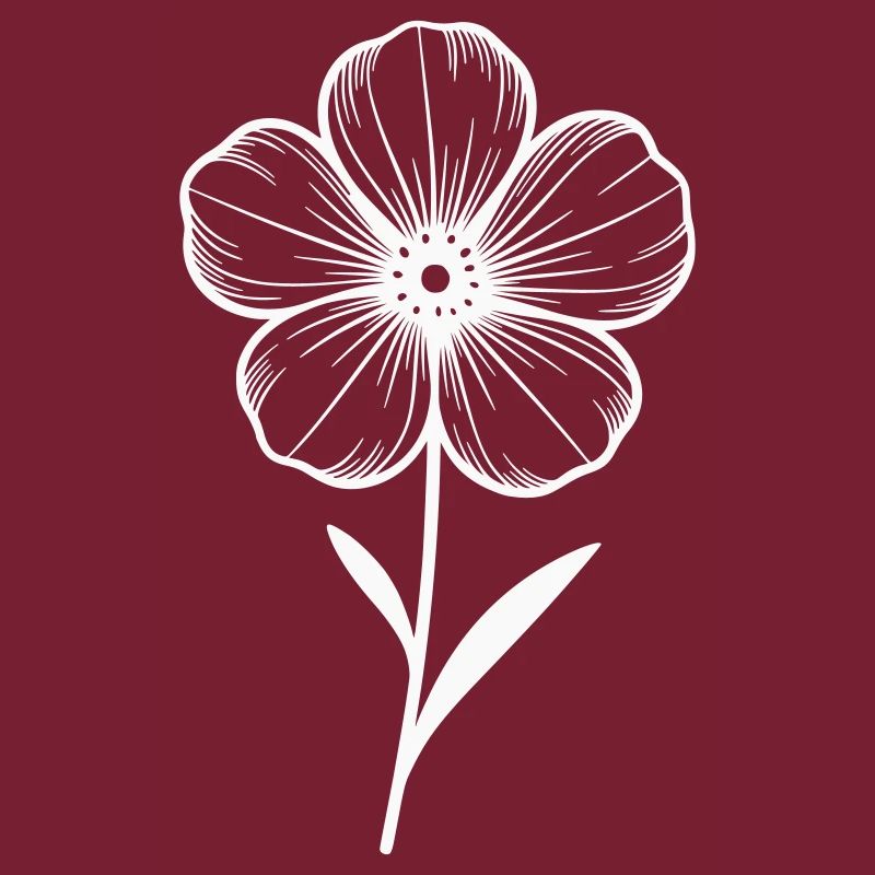 Fleur blanche graphique - variable de couleur