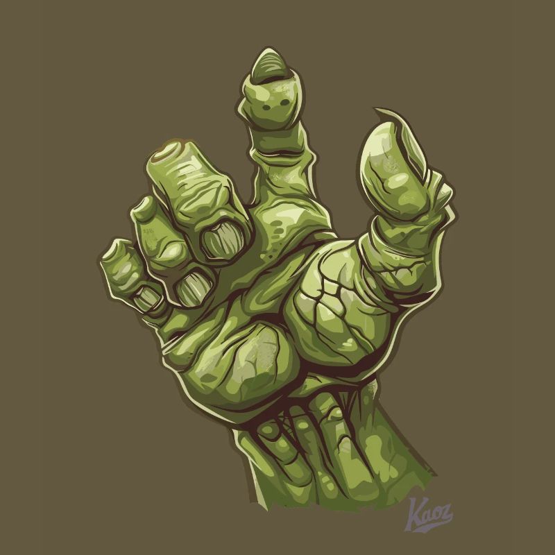 Massive grüne Ork- oder Oger-Monster-Hand