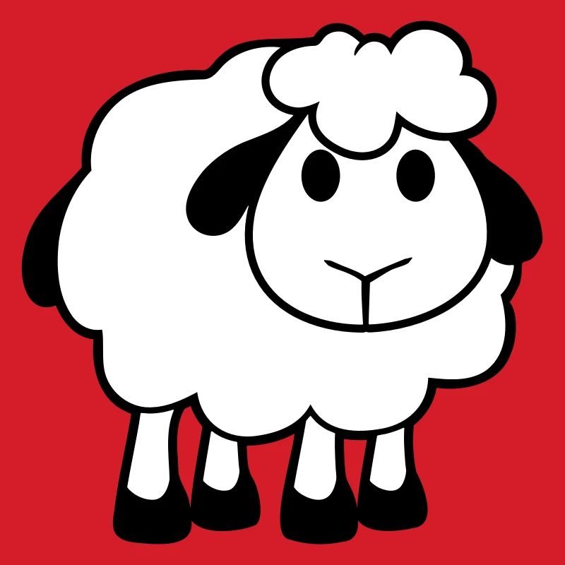 Schaf Baby Steht Süß Niedlich Lamm Kind Cool Comic