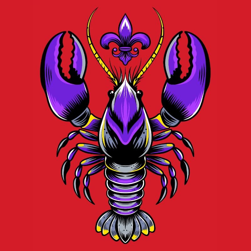 Mardi Gras Languste mit Fleur-de-Lis Design