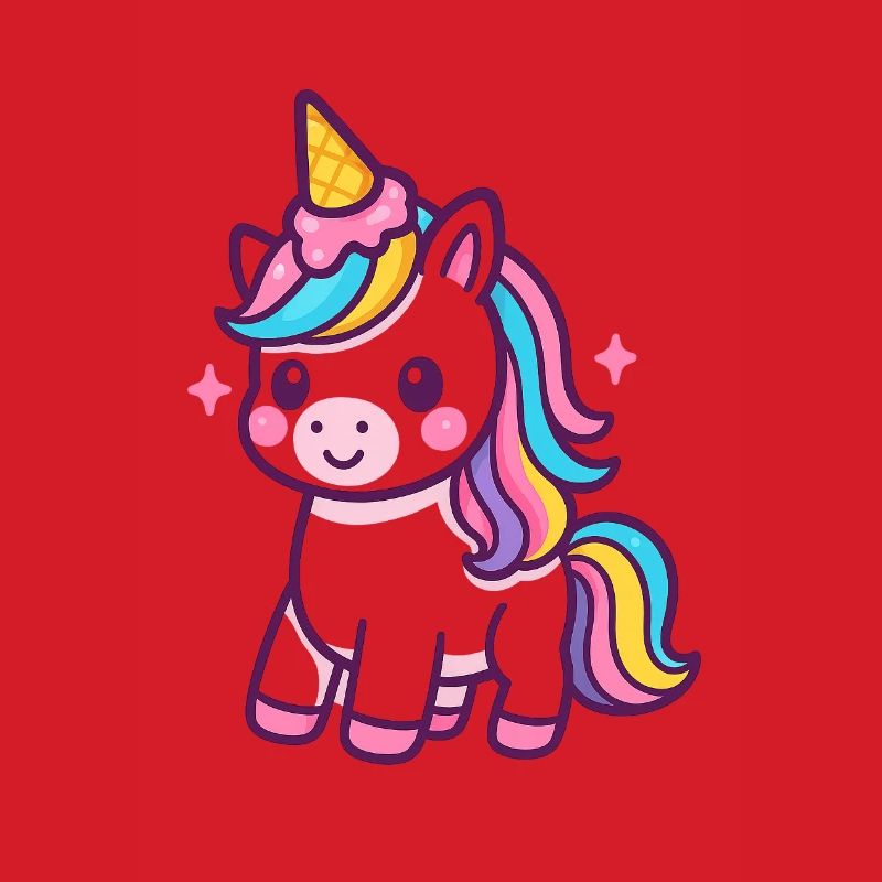 Buntes Einhorn mit Regenbogenmähne
