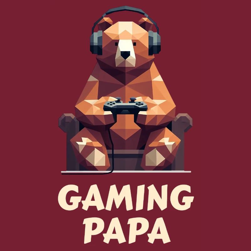 Bear with gaming headset and controller