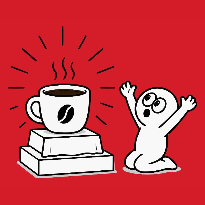Kaffeebecher Freude Comicdesign