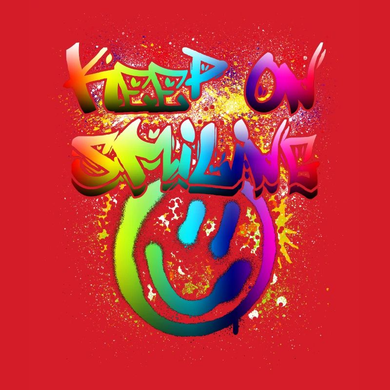 Conception de graffiti de visage heureux coloré