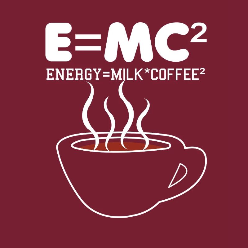Illustration de la formule du café E = MC2