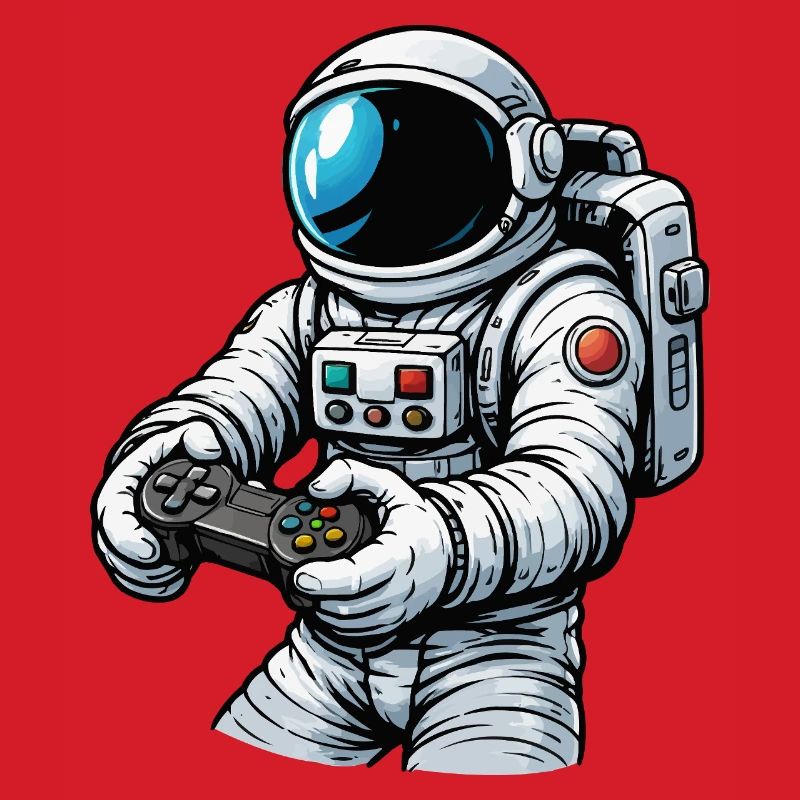 Astronaut mit Gamecontroller