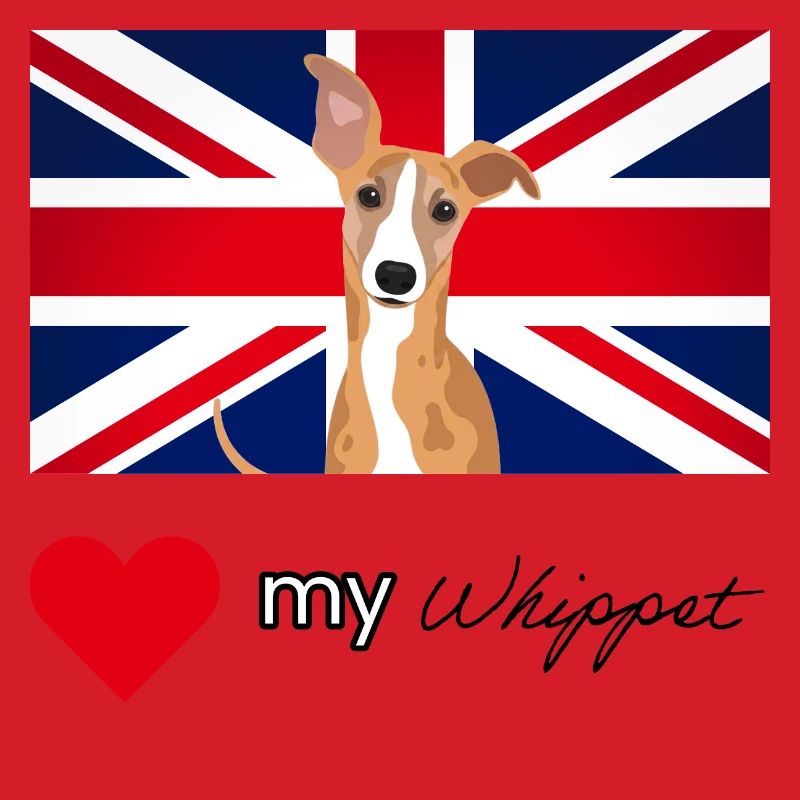 LUVMYWHIPPET (Schwarzer Text, Lebendig)