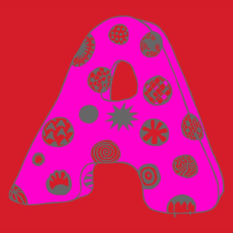 Buchstabe A mit Charakter in pink
