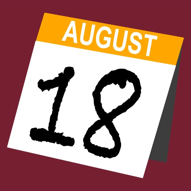 18. Geburtstag August Geschenk Kalender