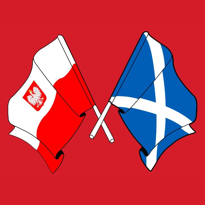 Drapeau de la Pologne, drapeau de l’Écosse