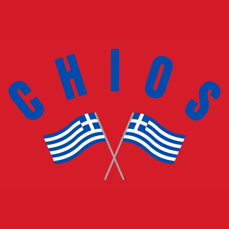 Chios Croisé des drapeaux grecs
